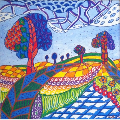 Landschap Zentangle